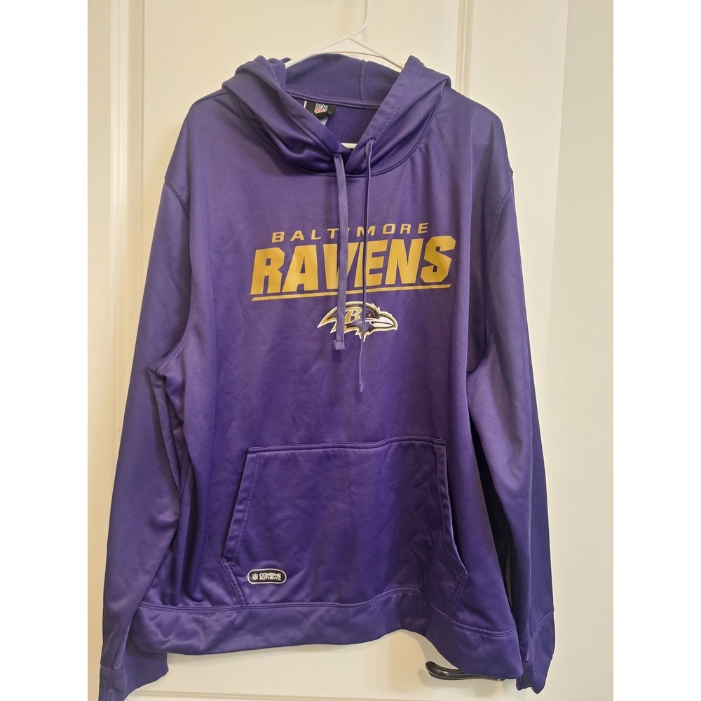 NFL Team Apparel Baltimore Ravens Combine Authentic Hoodie‎ Mens XXL Purple Gold